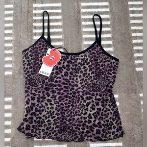 Cider Black and Purple Leopard Camisole